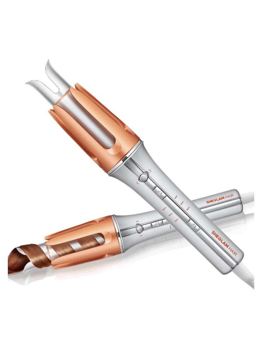 Automatic Curling Iron 1.25 Inch Ceramic 3 Temps 2-Way Rotation Anti-Scald